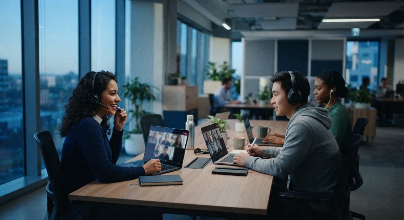 IT and BPO employees working at desks